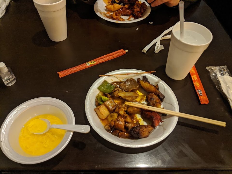 Buffet Plate with Egg Drop Soup
